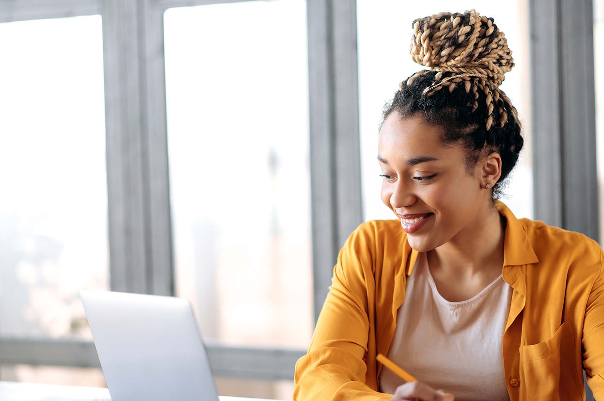 Woman working at desk